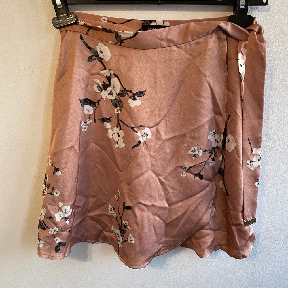 Dynamite Blush Floral Wrap Skirt